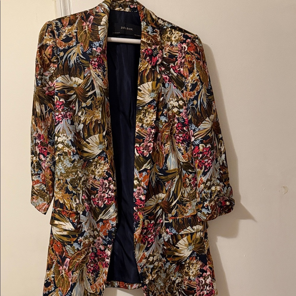 Zara Multicolor Floral Blazer